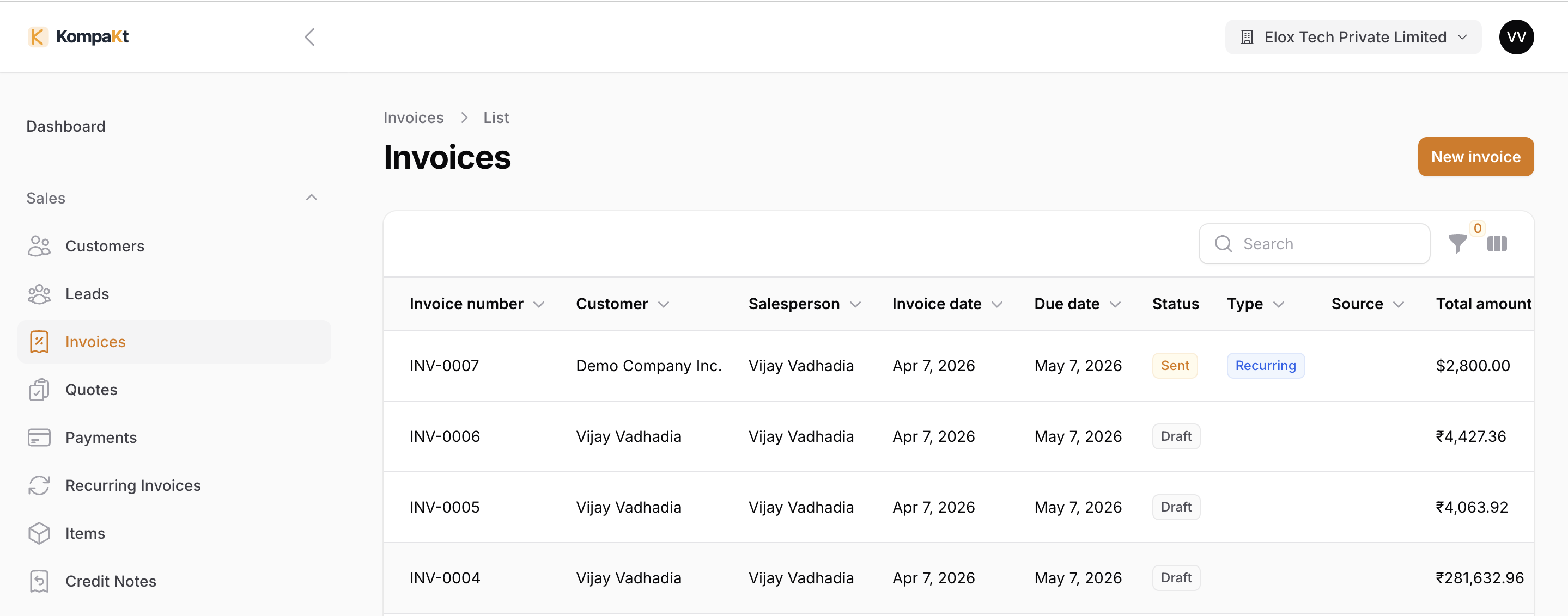 KompaKt Invoice Preview